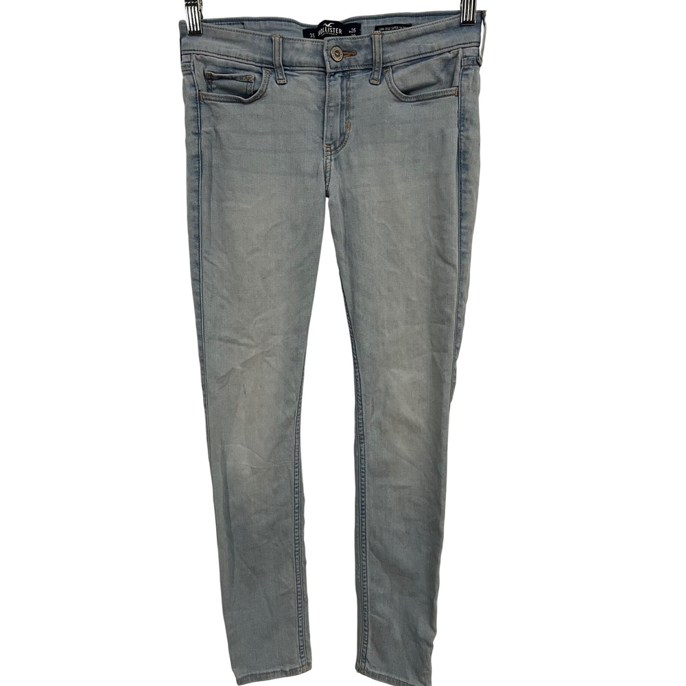 Hollister Super Skinny Jeans Size 3S W26 L28 Low Rise Light Wash Denim